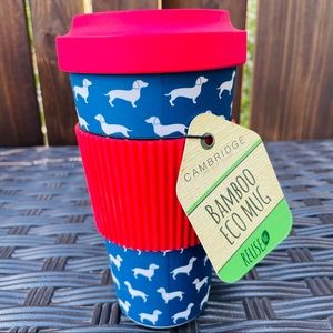 Dachshund Wiener Dog Reuse eco bamboo travel mug dachshund NWT never used 20 oz